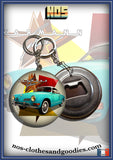 Badge /magnet / porte clé décapsuleur VW Karmann verte