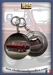 Badge/magnet/porte clé décapsuleur VW combi T3 rouge