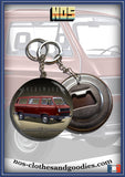 Badge/magnet/porte clé décapsuleur VW combi T3 rouge