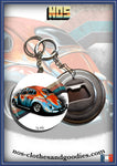 badge / magnet / porte clé décapsuleur VW cox rusty bleu