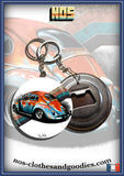 badge / magnet / porte clé décapsuleur VW cox rusty bleu