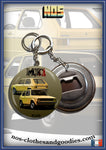 Badge /magnet / porte clé décapsuleur VW Golf jaune av/ar