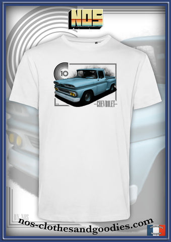 tee shirt unisex chevrolet C10 bleu 1960