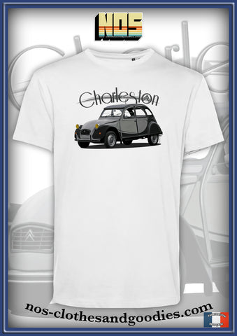tee shirt unisex citroën 2cv charleston grise chevron