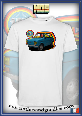 tee shirt unisex Fiat 126 bleue