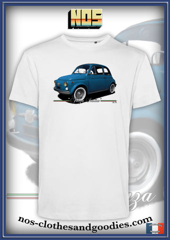 unisex fiat 500 blue t-shirt