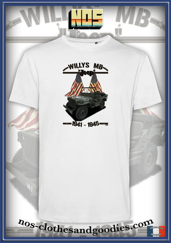 unisex t-shirt Jeep Willys MB 41/44 usa flags