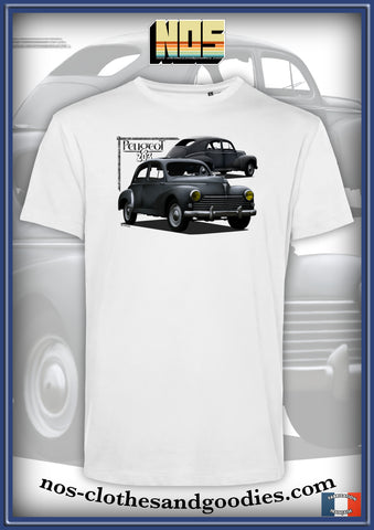 Tee-shirt unisex Peugeot 203 grise 1952 av/ar