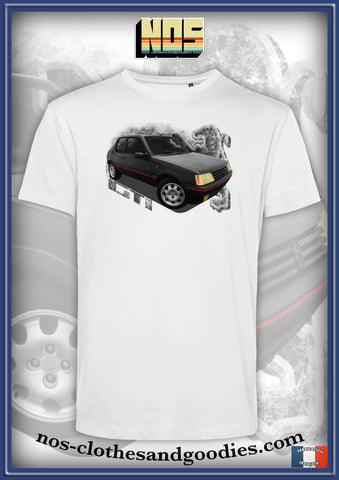 tee shirt unisex Peugeot 205 1.9 GTI noire "avant"