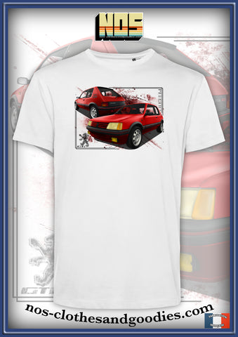 tee shirt unisex Peugeot 205 GTI Rouge