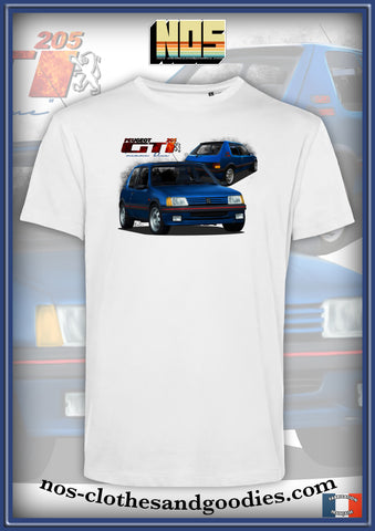 unisex t-shirt Peugeot 205 GTI miami blue