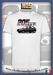 tee shirt unisex Peugeot 205 GT marron