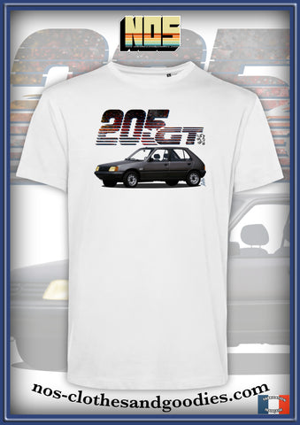 tee shirt unisex Peugeot 205 GT marron