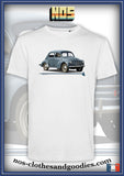 tee shirt unisex Renault 4cv bleue verte
