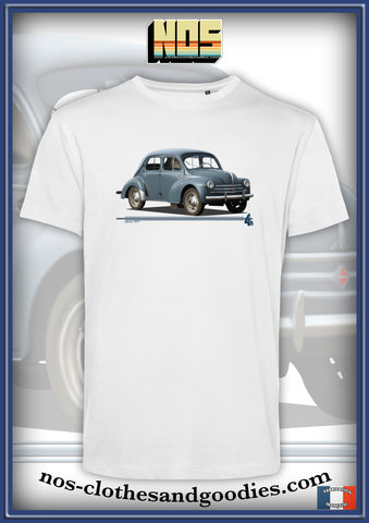 tee shirt unisex Renault 4cv bleue verte