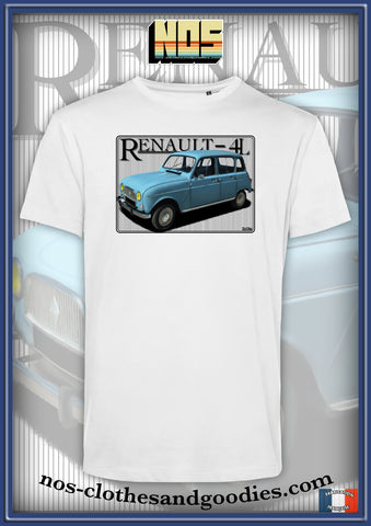 unisex t-shirt Renault 4L light blue 1964