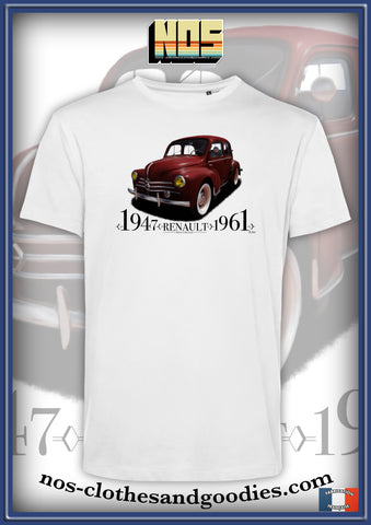 unisex t-shirt Renault 4cv 3 red mustaches