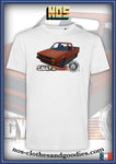 tee shirt unisex VW Caddy orange blason