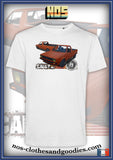 tee shirt unisex VW Caddy orange blason av/ar