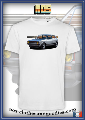 tee shirt unisex VW Golf GTI 3 portes grise
