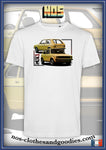 tee shirt unisex  VW Golf jaune av/ar