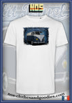 unisex split panel t-shirt blue VW combi T1 sheet metal