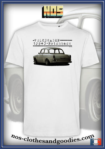 tee shirt unisex VW notchback type 3 blanc perle arrière