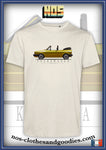 tee shirt unisex VW Golf 2 GTI cabriolet jaune profil
