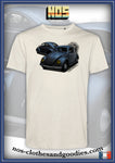 tee shirt unisex VW cox ovale gris/bleu 1955 av/ar