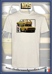 tee shirt unisex  VW Golf jaune av/ar