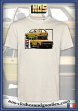 tee shirt unisex  VW Golf jaune av/ar