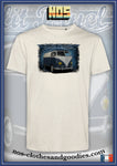 unisex split panel t-shirt blue VW combi T1 sheet metal