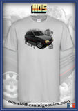 tee shirt unisex Peugeot 205 1.9 GTI noire "avant"
