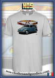 tee shirt coton unisex VW cox 1302 bleue