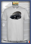 tee shirt unisex VW Golf 2 GTI cabriolet noire