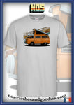 tee shirt unisex  VW T2 camper orange