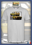 tee shirt unisex  VW Golf jaune av/ar