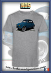 tee shirt unisex fiat 500 bleue