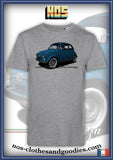 tee shirt unisex fiat 500 bleue