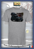 Tee-shirt unisex Peugeot 203 fourgonnette tôlée grise 1956