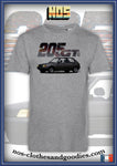 tee shirt unisex Peugeot 205 GT marron