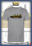 tee shirt unisex VW Golf 2 GTI cabriolet jaune profil