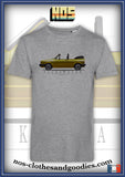 tee shirt unisex VW Golf 2 GTI cabriolet jaune profil