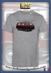 tee shirt unisex VW combi T3 rouge