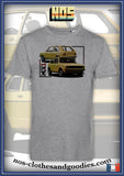 tee shirt unisex  VW Golf jaune av/ar