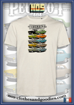 tee shirt unisex Peugeot 404 multi color