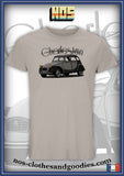 tee shirt unisex citroën 2cv charleston grise chevron