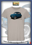 tee shirt unisex fiat 500 bleue