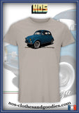 tee shirt unisex fiat 500 bleue