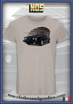 tee shirt unisex VW Golf 2 GTI cabriolet noire